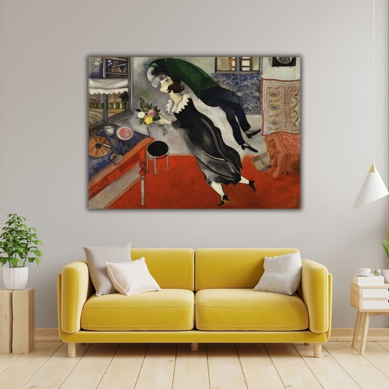 Birthday by Marc Chagall Home Decor Wall Decor Giclee Art Print, Large Print / Canvas Prints, Poster or 3D Hand Finished Premium Print FOSHE ART