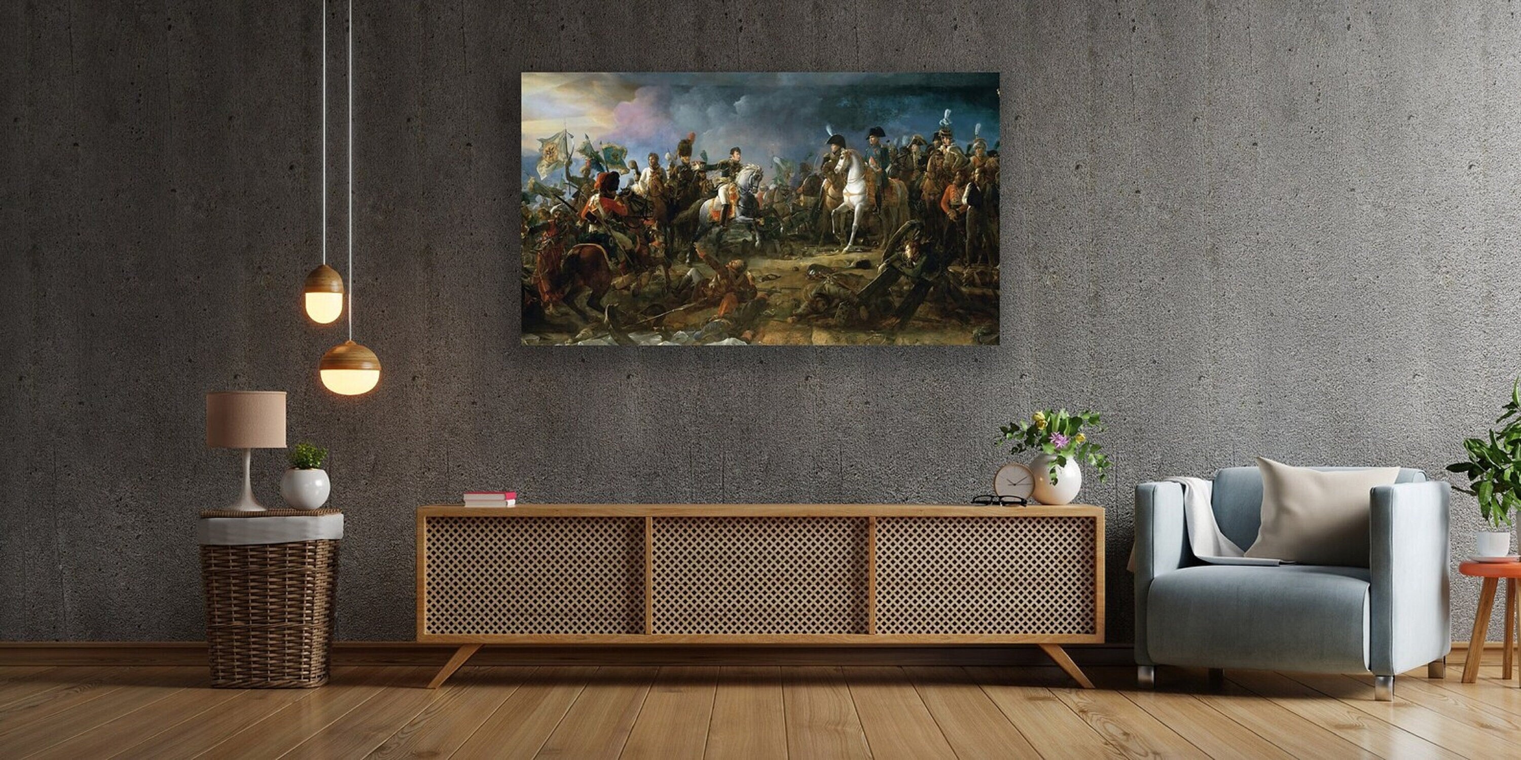 Napoleon Reproduction Print, Battle Of Austerlitz 1805 Francois Pascal Simon Gerard Canvas Print Art FOSHE ART