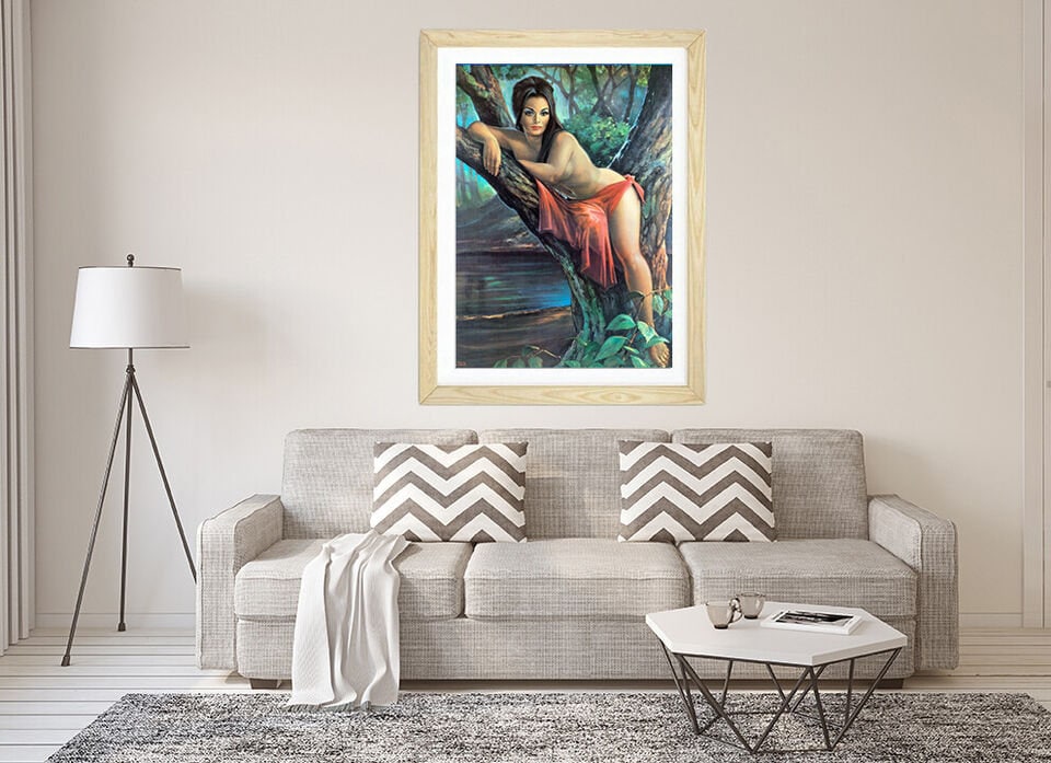 JH LYNCH Woodland Goddess Vintage Wall Home Decor, Nymph, Giclee Canvas/ Gallery Grade Paper prints or Art Poster FOSHE ART