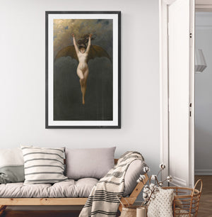 Albert Joseph Penot Prints, The Bat-Woman,  Gothic Art Home Decor, Giclee Paper / Canvas Prints, Poster or 3D Hand Finished Premium Print FOSHE ART