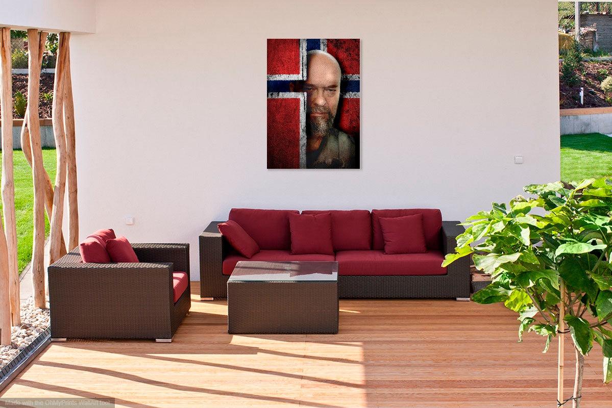 PORTRAIT WITH FLAG Foshe Print ART