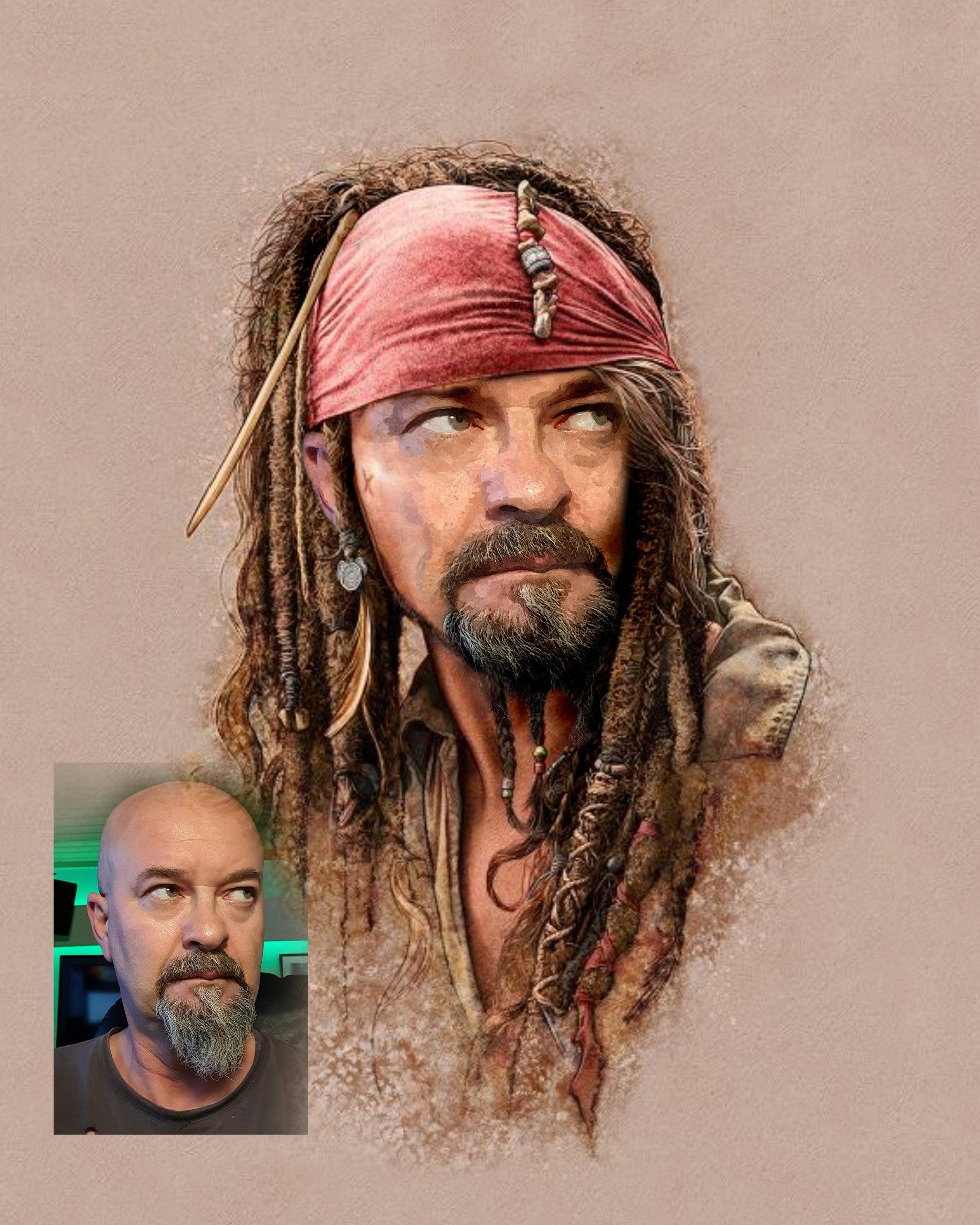 CAPTAIN JACK SPARROW Foshe Print ART