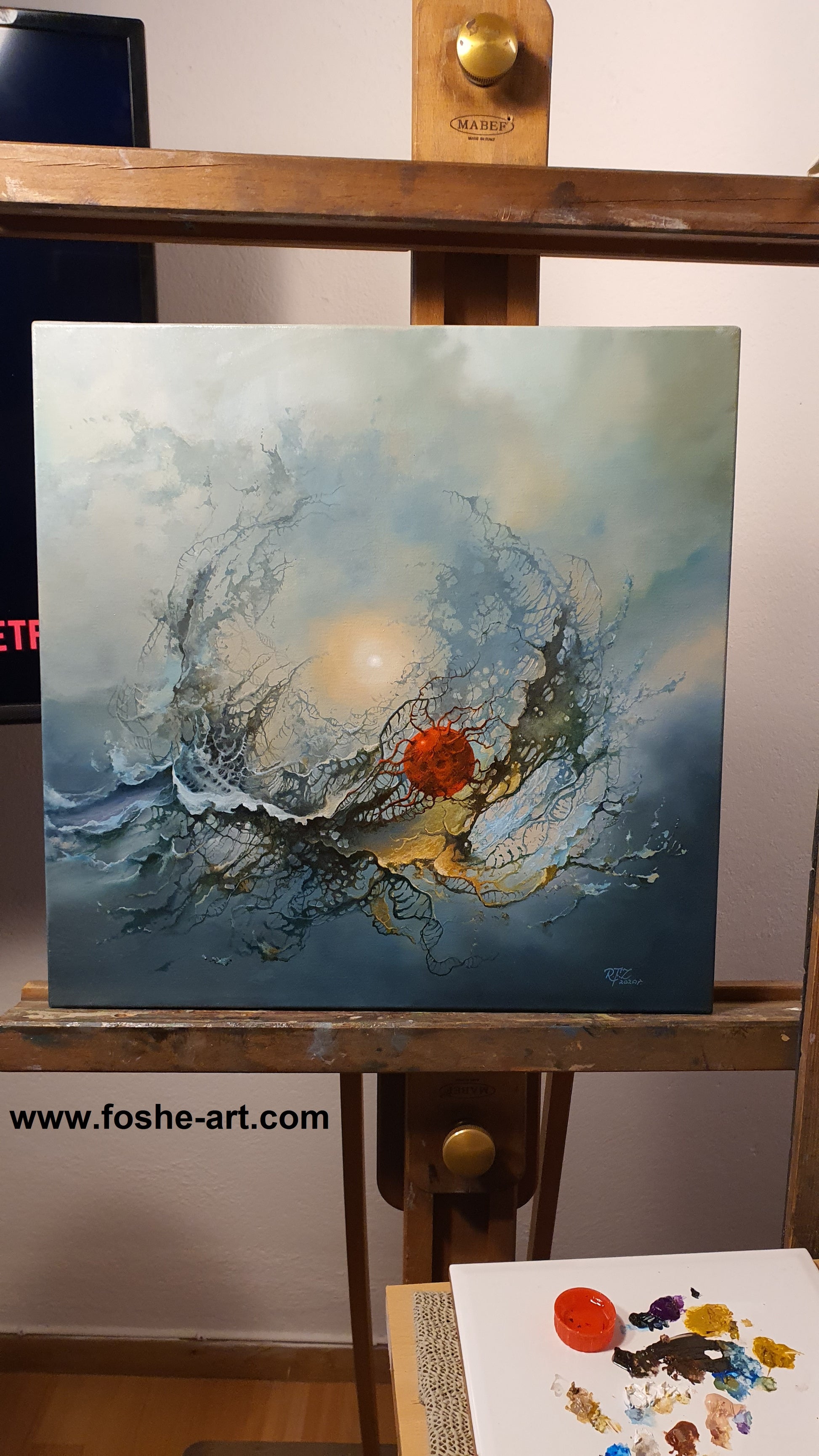 Original oil painting framed "2020" Foshe ART