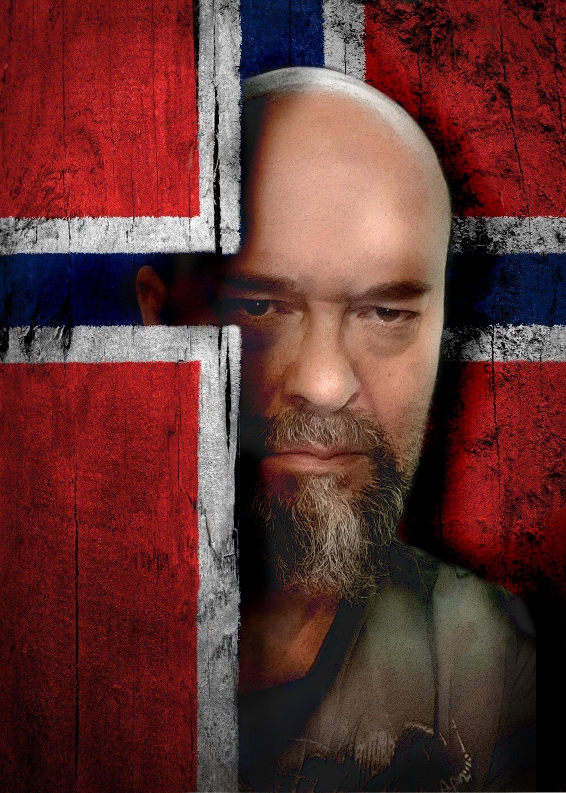 PORTRAIT WITH FLAG Foshe Print ART