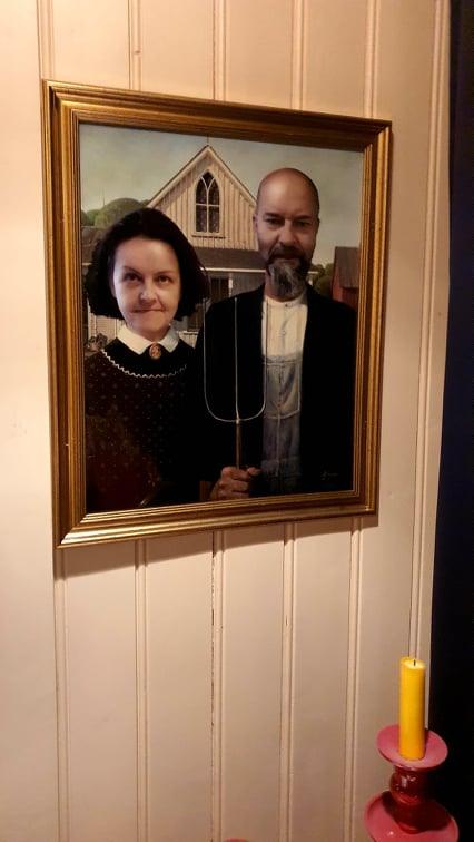 AMERICAN GOTHIC COUPLE Foshe Print ART